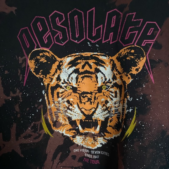 BRAND NEW BLEACHED BAND CROPPED SWEATSHIRT - Picture 2 of 3